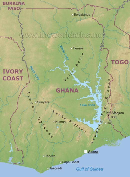 Map Of Ghana With Regions. Ghana Map. Geography of Ghana:
