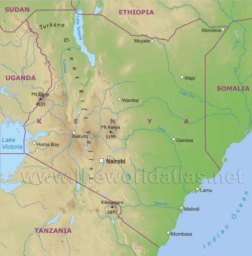 map of kenya and uganda. Kenya Map